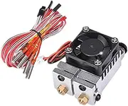 Dual Color 2 in 2 Out Extruder 24V 40W for 3D Printer 1.75mm Filament Multi-Extrusion V6 Bowden Hotend Kit 0.4mm Nozzle (Silver)