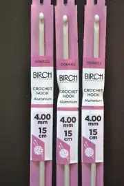 4mm BIRCH 15cm Aluminium Crochet Hook
