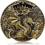 HAOMEJA Metal Spinner Dice 7 in 1 DND Dice Set, Metal Roulette D&D Dice Apply to Dungeons and Dragons RPG Role Playing Gaming Dice (Ancient Bronze)