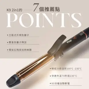 【Pingo台灣品工】Royal K9 2in1 外噴式負離子兩用電棒(電棒 離子夾 一支搞定)