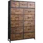 13-Drawer Tall Dresser Organizer, Fabric Storage Unit for Bedroom, Closet, Nurse