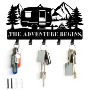 Key Holder Wall Decorative Hanger Metal Camper Rack With Hooks Christmas Rustic