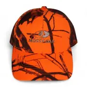 Mossy Oak Blaze Orange Camo Logo Cap Hat, Unstructured, Sweatband, Low Profile