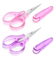 2 Pcs Small Scissors Stainless Steel Craft Scissors with Protective Cover