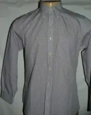 NEW WOT BROOKS BROTHERS DRESS SHIRT SIZE 15 1/2 32/33 WHITE BLACK PLAIDS #145