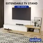 190-260cm TV Stand Cabinet 3 Drawers Entertainment Unit Storage White Oak