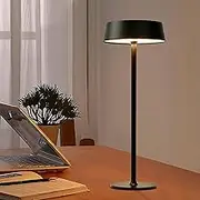 Shenzhi Tech Ambient LED Table Lamp, USB Rechargeable Desk Lamp, Touch Controlled Dimmable Indoor Night Light for Home Decor Bedside Room Restaurant (Black)