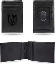 Rico Industries NHL Laser Engraved Front Pocket Wallet, Black