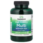 Swanson, Multi without Iron + Immune Support, High Potency, 120 Softgels