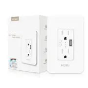 Wifi Smart Wall Outlet, 15A Dual Control Socket, USB, Alexa/Google, 2.4Ghz