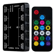 Vetroo 20-Port Case Fan Hub 10-Port 4-Pin PWM and 10-Port 3-Pin ARGB Controller