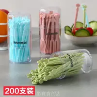 在飛比找蝦皮購物優惠-現貨【200入】動物卡通水果叉 迷你可愛水果簽 甜點叉 塑料