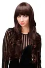 Beautiful Women's Wig Dark Brown Mix Mahogany Fringe Long Wavy H9101-2T33