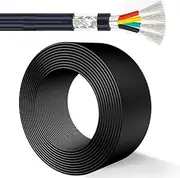 640FT 4-Core Shielded Wire 20-28AWG Tinned Copper Core PVC Cable UL Certified Low Voltage Cable for Signal Transmission & Sensor & Power Supply Equipment(24AWG-4C)