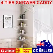 4 Tier Telescopic Bathroom Shelf Adjustable Wall Corner Shower Rack Organizer VI