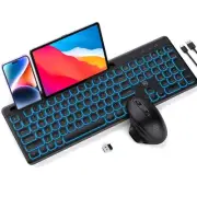 Wireless Keyboard and Mouse, MicroPack Bluetooth Keyboard and Mouse, 7 Backli...