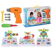 Catzon 193 Pieces Creative Mosaic Drill Set for Girls and Boys Building Toys Puzzle with Screwdriver Playset