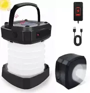 Solar Camping Lantern, Collapsible Rechargeable Camping LED Light,Portable USB N