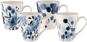 Bundanoon Conical Mug 4 Pieces Set, Sapphire Blooms