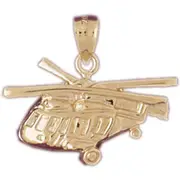 14K Gold Helicopter Pendant