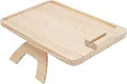 Generic Couch Arm Tray, Foldable Clip on Couch Cup Holder Tray with Phone Holder, Wooden Sofa Arm Trays, Couches Armrest Table for Eating, Drinks, Snacks, Phone, Remote Control