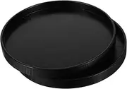 KAILIKETIY 2pcs Round Wood Tray Rustic Decorative Serving Trays for Home Decor Kitchen Table Candle Holder and Dining Room Use Style