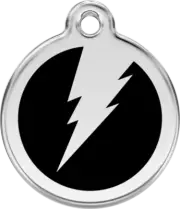Red Dingo Flash Black Tag - Lifetime Guarantee - Cat, Dog, Pet ID Tag Engraved
