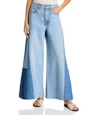 Veronica Beard Vicki Pieced Wide Leg Jeans in Wanderer Undone
