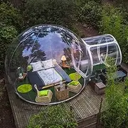 Indoor Outdoor Inflatable Bubble Tent, Diameter 3M/10ft Inflatable Bubble Camping Tent with Single Tunnel, Portable Transparent Tent Gazebo Greenhouse with Blower, for Party, Backyard