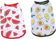 ifundom 2pcs Lightweight Vest Quick Dry Sleeveless Pet Shirts for Summer Fun Breathable Cat Clothing Avocado Watermelon