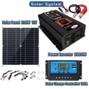 6000W Complete Solar Panel Kit Solar Power Generator 100A Home 110V/220V System