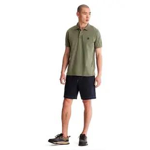 Timberland 男款灰綠色休閒短袖Polo衫|A6R29590