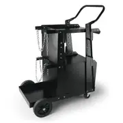 Welding Cart, 2-Tier Heavy Duty Welder Cart with Anti-Theft Lockable Cabinet, 265LBS Weight Capacity, 360° Swivel Wheels, Tank Storage Safety Chains, Welding Cabinet for TIG, ARC, Plasma
