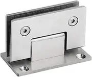 Glass Door Hinge Clamp,2PC Bright Silver Stainless Steel Frameless Glass Door Hinge Bathroom Clamp Mirror Light Bathroom Folding Glass Clip Hardware Accessories -304 90