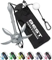 Best Marine and Outdoors Kayak Anchor, 3.5 Pound Anchor System Kit for Kayaks, Canoes, SUP Paddle Boards & Jet Skis, Fishing, Boating & Kayaking Accessories