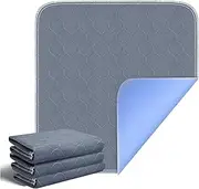 RIQINXIN Washable Adult Pee Pads for Chairs Absorbent Chair Pads for Incontinence Quilted Incontinence Chair Pads Senior Children 3pcs 21x22in Grey