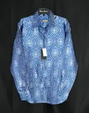 Robert Graham SOVEREIGNTY Blue Iridescent LIMITED EDITION Large $598 NWT