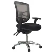 Buro Metro Ergonomic Office Chair Seat Slide Polished Aluminium Base with Arms Black