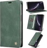 Cover Compatible with Oppo A96 (China) 5G,Compatible with OnePlus Nord N20 5G Card Slot Magnetic Closure Flip Stand Wallet Phone Case Green