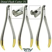 3 Pcs Dental Distal Flush Cutter TC Orthodontic Cut & Safety Hold Archwire Plier