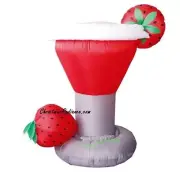 6' Airblown Strawberry Margarita Glass Red Lighted Yard Inflatable FREE SHIPPING