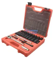 27pc 3/8" Dr SAE Deep & Shallow CRV Impact Socket Adapter Reducer Set