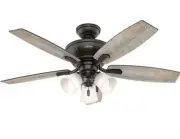 48" Barnwood Noble Bronze LED Light Ceiling Fan Rustic Modern Farmhouse 3 Mount