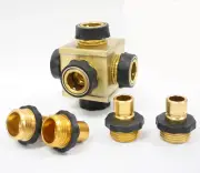 4 Valve Garden Water Hose Quick Tap Splitter Quick Thread Hose Connector Adapter