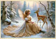Gold Forest Angel #1 | A4 Rice Paper | Paper for Decoupage | Decoupage Creatives