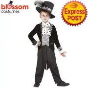 CK2743 Kids Dark Mad Hatter Alice In Wonderland Boys Book Week Halloween Costume