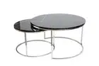 Modern Round Coffee Table, Nesting Table Set of 2, Center Table for Living Room