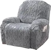 Recliner Chair Cover 1/2/3 Seater Stretch Sofa Slipcover Sofa Cover 4-Pieces/6-Pieces/8-Pieces Recliner Furniture Protector Couch Soft Non Slip with Elastic Bottom (Color : Light Gray, Size : 3 seat
