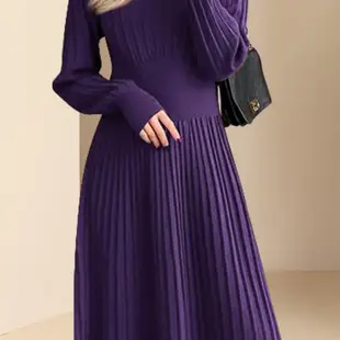 迪菲麗格修身針織紫色裙子毛衣