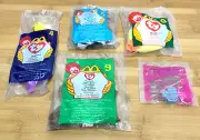 5 New McDonalds Happy Meal Toys-Beanie Babies-Barbie Light UP Necklace